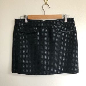 Gap | Faux Leather Square Black Mini Skirt